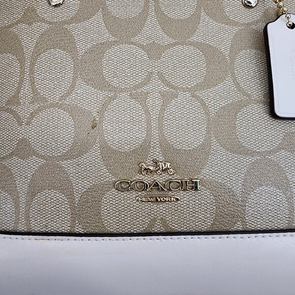 Coach Mini Sierra Satchel In Signature Canvas Gold Light Khaki Chalk - Picture 3 of 5